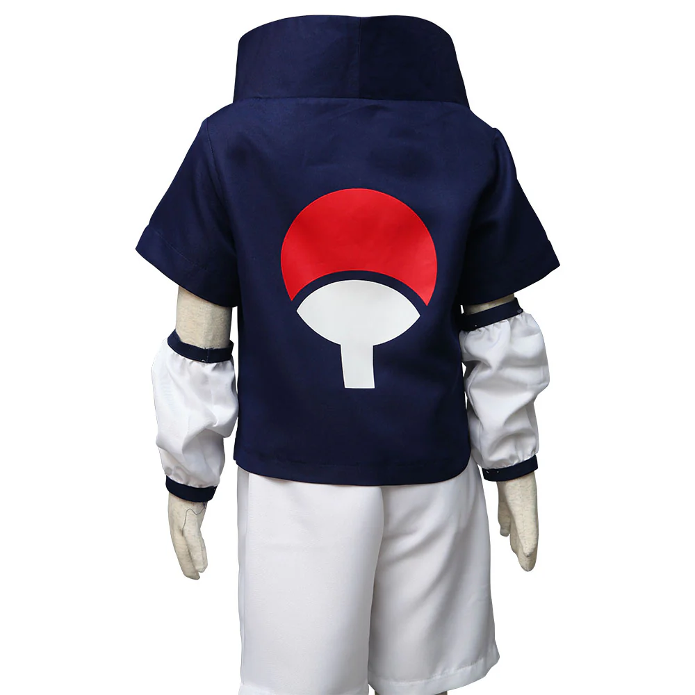 Naruto Costume Childhood Uchiha Sasuke Cosplay full Outfit for Men and Kids - Image 8