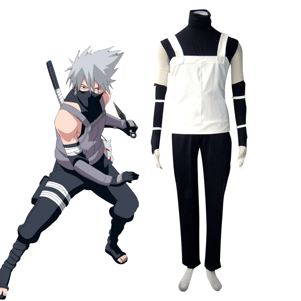 Naruto Costume Hatake Kakashi Anbu Cosplay full Outfit for Men and Kids
