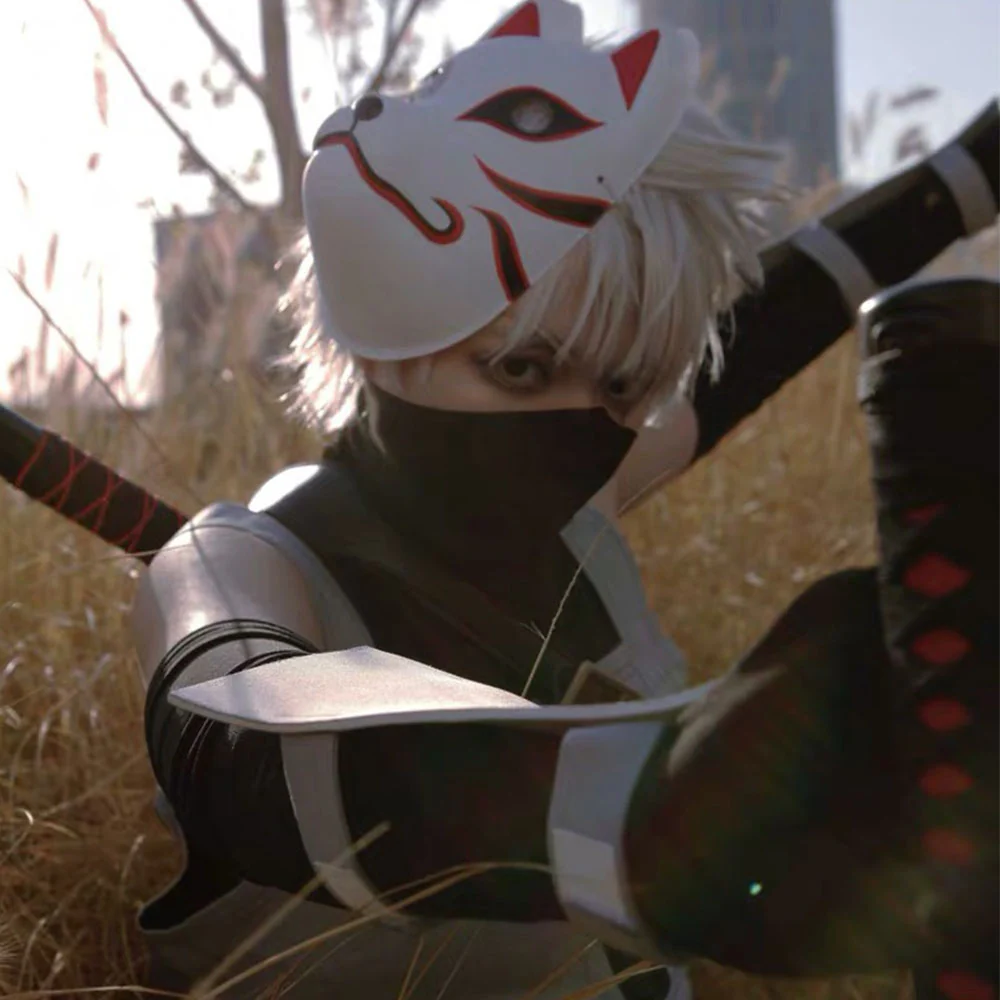 Naruto Costume Hatake Kakashi Anbu Cosplay full Outfit with Mask for Men and Kids - Image 6