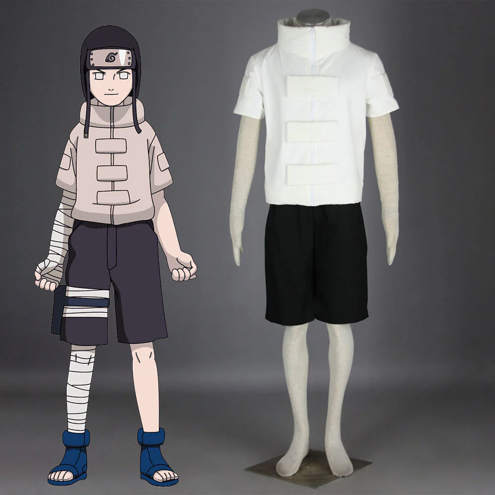 Naruto Costume Hyuga Neji Cosplay full Outfit for Men and Kids