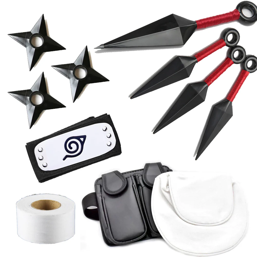 Naruto Costume Konohagakure Ninja Kakashi Naruto Sasuke Cosplay Full Weapon Accessories