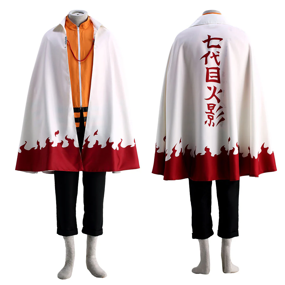 Naruto Costume Seventh Hokage Naruto Cosplay full Outfit with Hokage Hat for Men and Kids - Image 6
