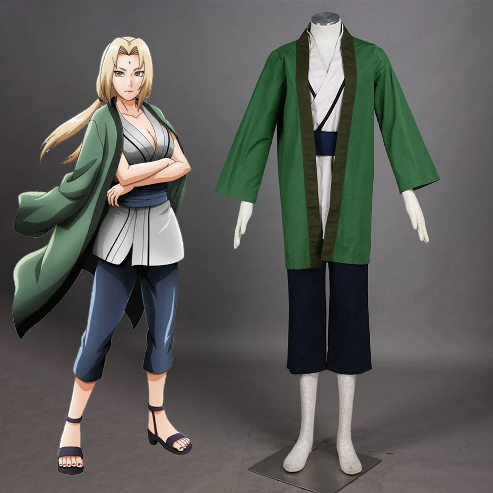 Naruto Costume Tsunade 5th Hokage Cosplay full Outfit for Women and Kids