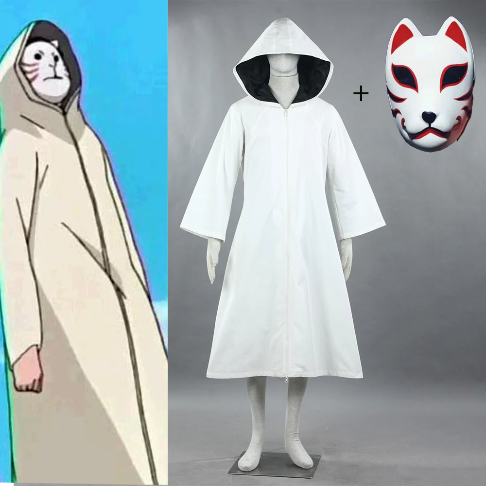 Naruto Shippuden Costume Anbu Cosplay Cloak With Mask for Men and Kids