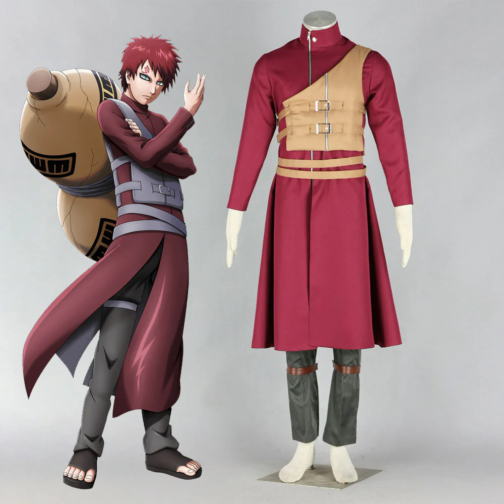 Naruto Shippuden Costume Gaara Cosplay full Outfit for Men and Kids