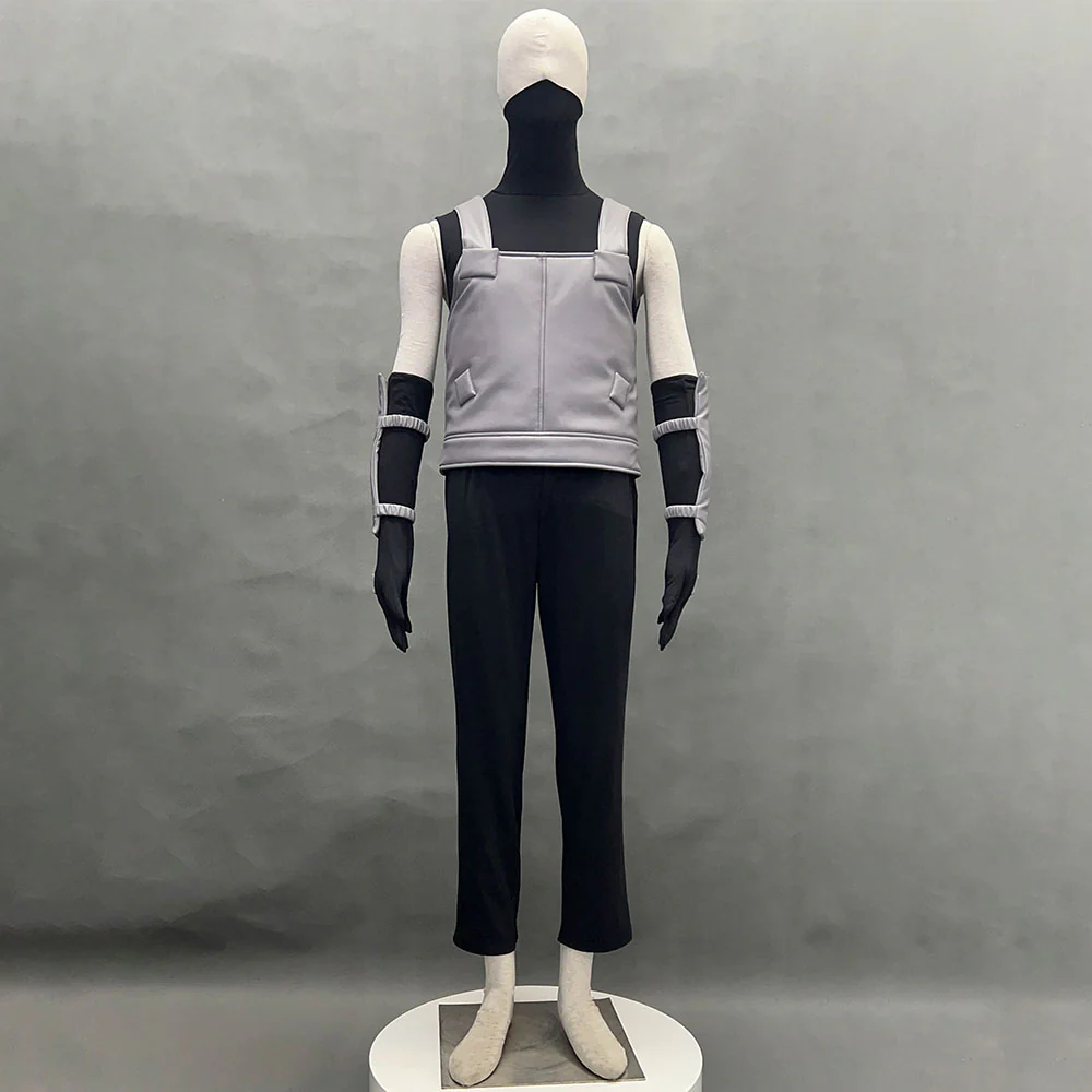 Naruto Shippuden Costume Hatake Kakashi Anbu Cosplay Mask Shirt Gray full Outfits with Accessories - Image 2