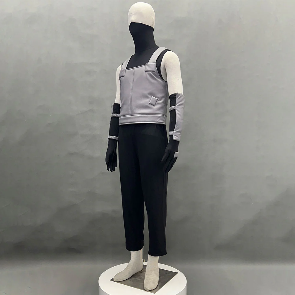 Naruto Shippuden Costume Hatake Kakashi Anbu Cosplay Mask Shirt Gray full Outfits with Accessories - Image 3