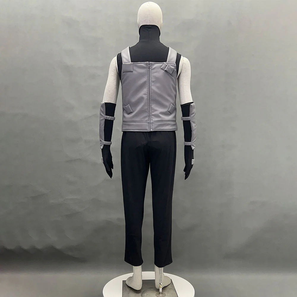 Naruto Shippuden Costume Hatake Kakashi Anbu Cosplay Mask Shirt Gray full Outfits with Accessories - Image 4
