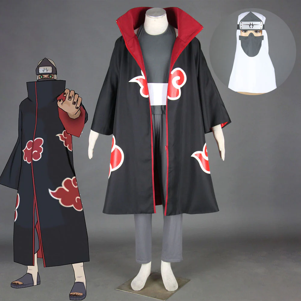Naruto Shippuden Costume Kakuzu Cosplay full Outfit with Hat for Men and Kids