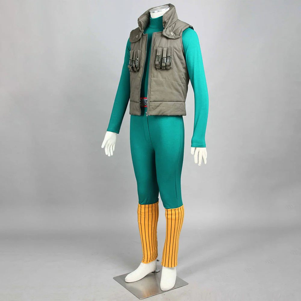 Naruto Shippuden Costume Might Guy Green Cosplay full Outfit for Men and Kids - Image 4