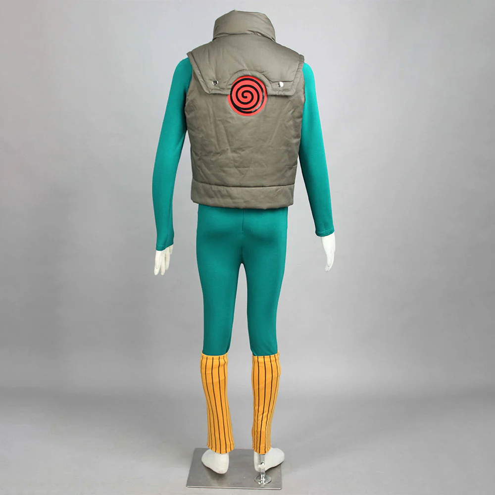 Naruto Shippuden Costume Might Guy Green Cosplay full Outfit for Men and Kids - Image 5