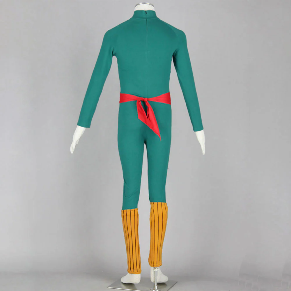 Naruto Shippuden Costume Might Guy Green Cosplay full Outfit for Men and Kids - Image 8