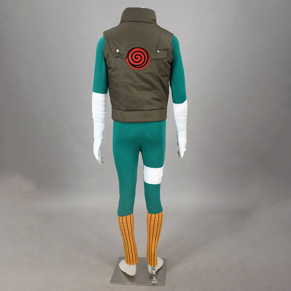 Naruto Shippuden Costume Rock Lee Cosplay full Outfit for Men and Kids - Image 4