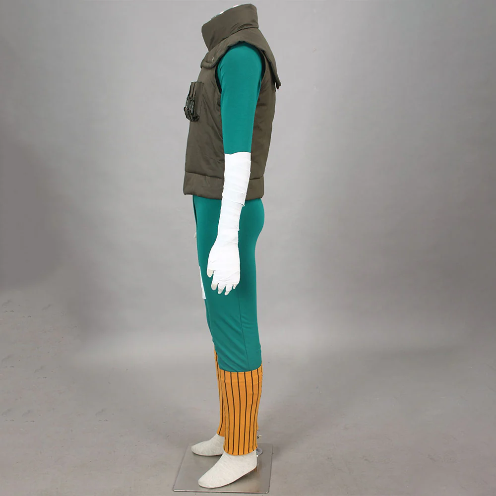 Naruto Shippuden Costume Rock Lee Cosplay full Outfit for Men and Kids - Image 5