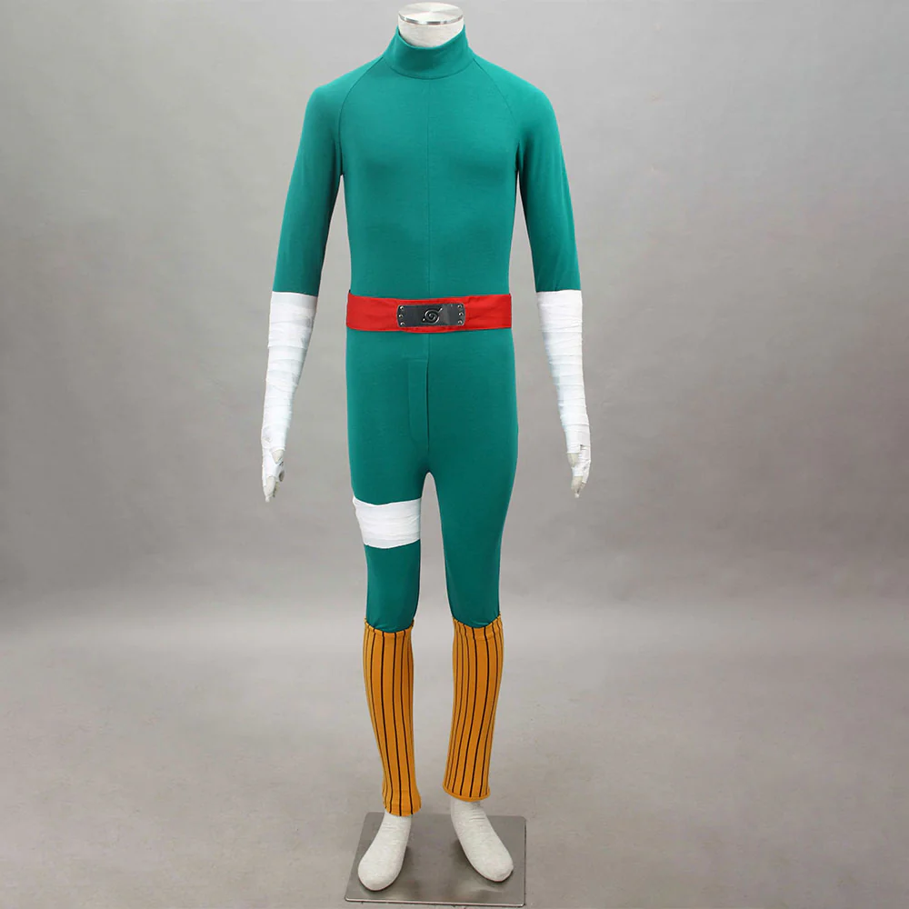Naruto Shippuden Costume Rock Lee Cosplay full Outfit for Men and Kids - Image 6