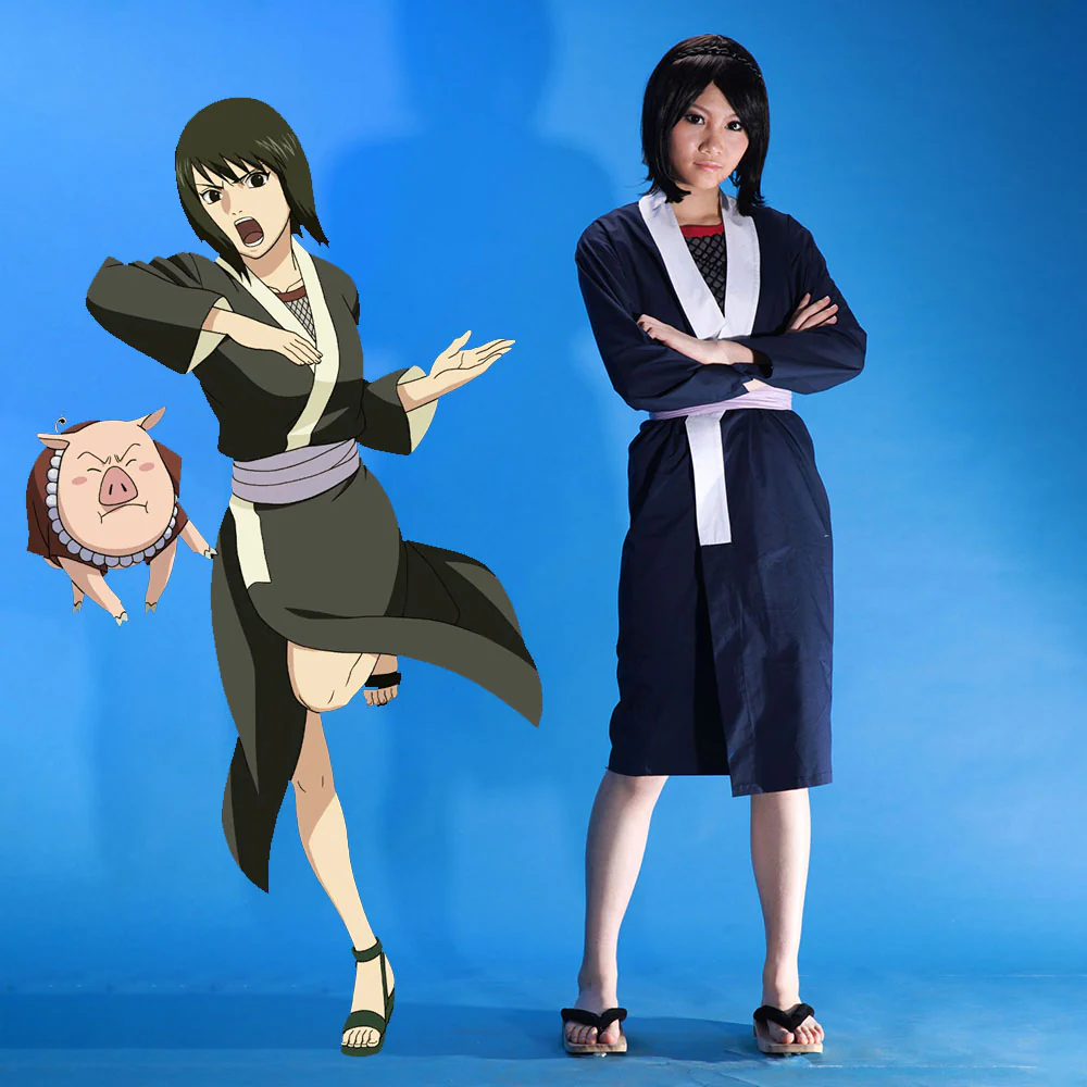 Naruto Shippuden Costume Shizune Cosplay full Outfit for Women and Kids