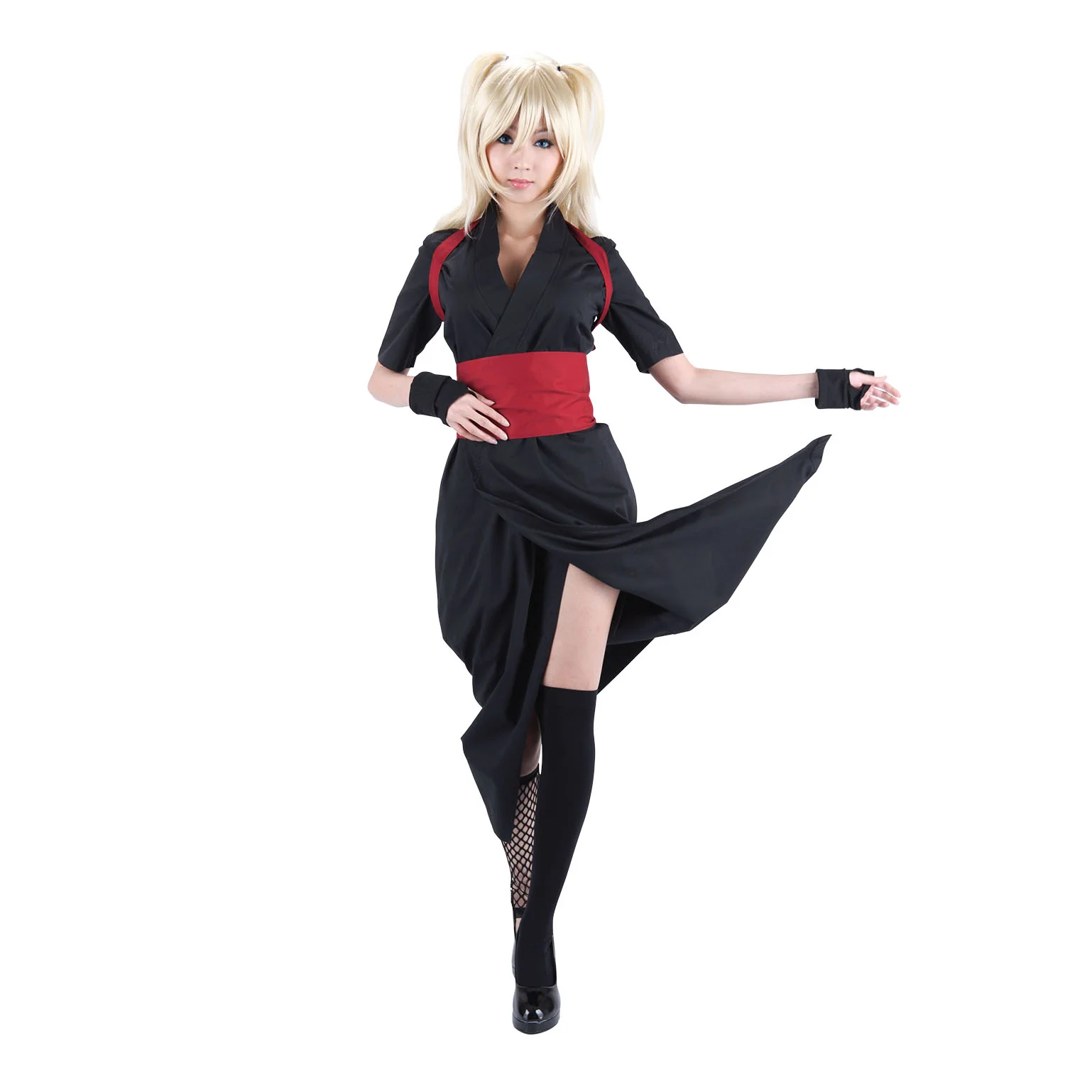 Naruto Shippuden Costume Temari Cosplay Black full Outfit for Women and Kids - Image 3