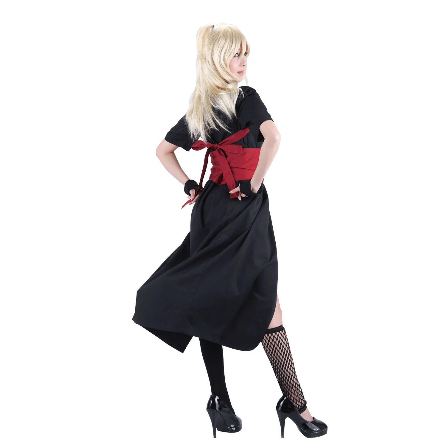 Naruto Shippuden Costume Temari Cosplay Black full Outfit for Women and Kids - Image 4