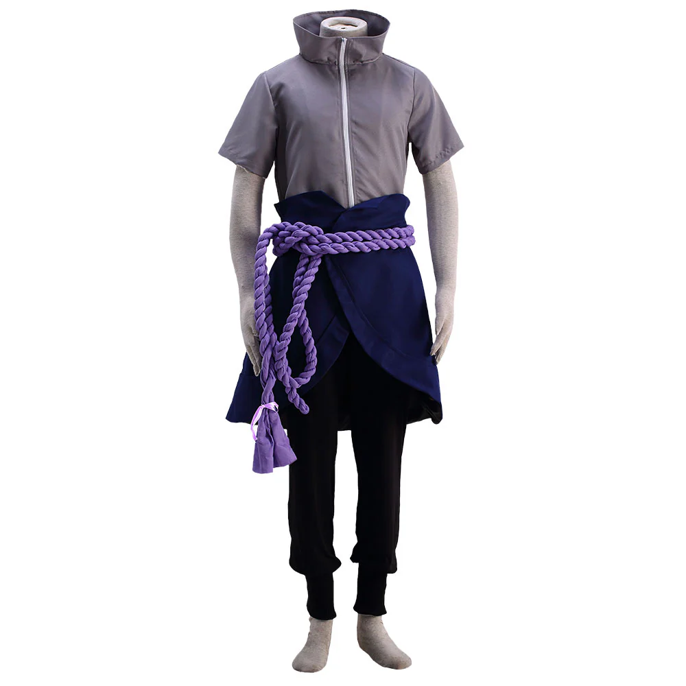 Naruto Shippuden Costume Uchiha Sasuke Cosplay full Outfit for Men and Kids - Image 2