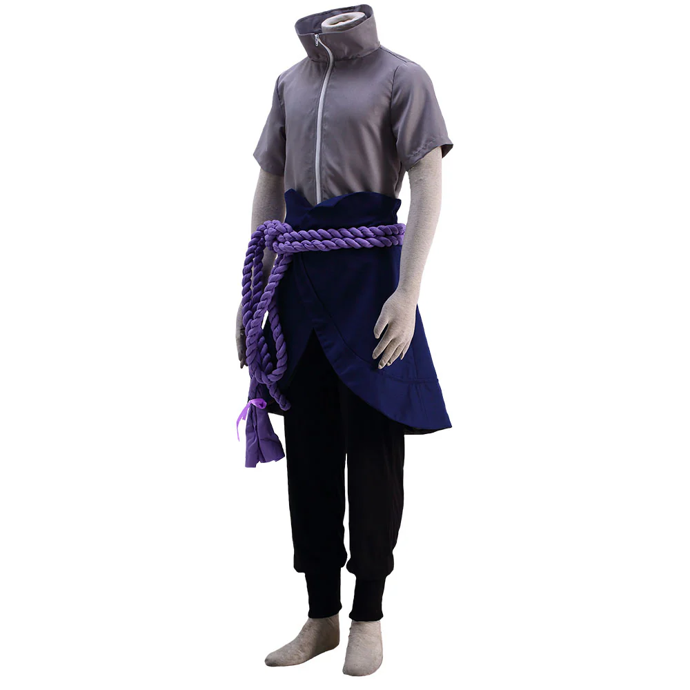 Naruto Shippuden Costume Uchiha Sasuke Cosplay full Outfit for Men and Kids - Image 3