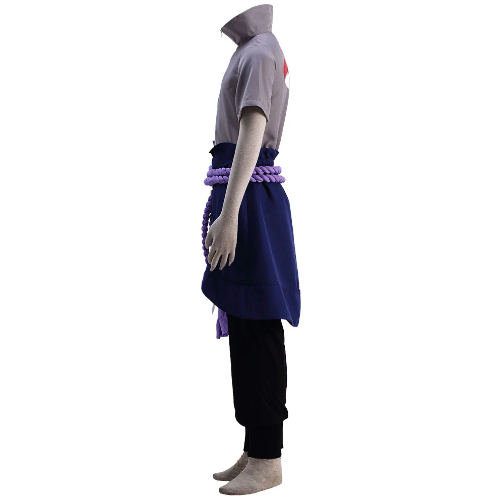 Naruto Shippuden Costume Uchiha Sasuke Cosplay full Outfit for Men and Kids - Image 5