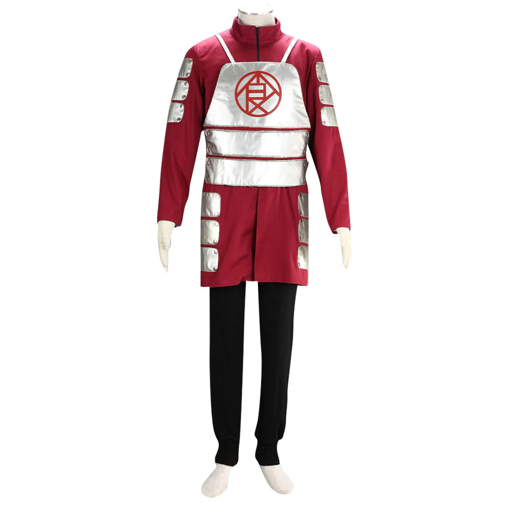 Naruto Shippuuden Costume Akimichi Chouji Red Cosplay full Outfit for Men and Kids - Image 2