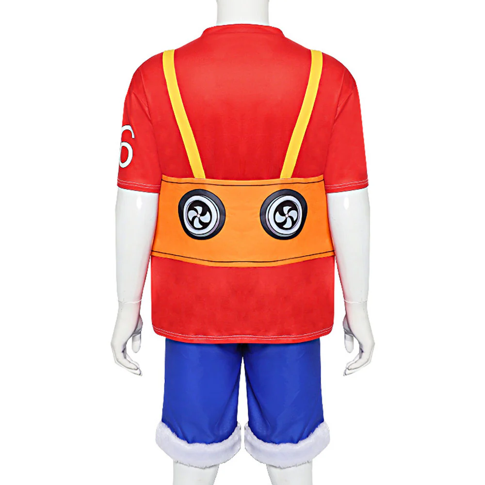 One Piece Film Red Costumes Monkey D Luffy Cosplay Set With Hat for Men - Image 4