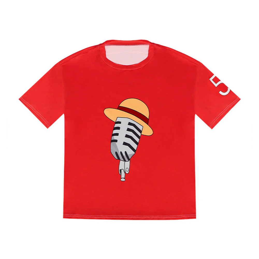 One Piece Film Red Costumes Monkey D Luffy Cosplay Set With Hat for Men - Image 5