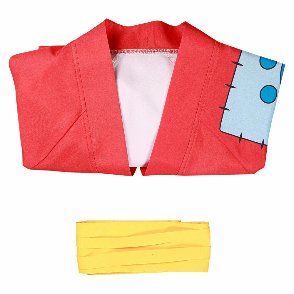 One Piece Wano Country Costumes Monkey D Luffy Cosplay Kimono Set with Hat For Men - Image 5