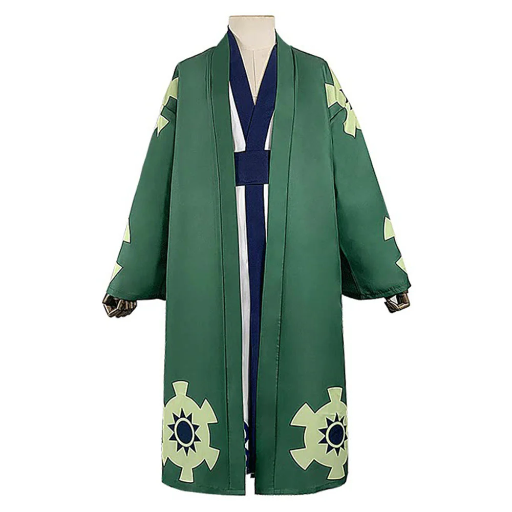 One Piece Wano Country Costumes Roronoa Zoro Wanokuni Cosplay Kimono Set For Men - Image 3