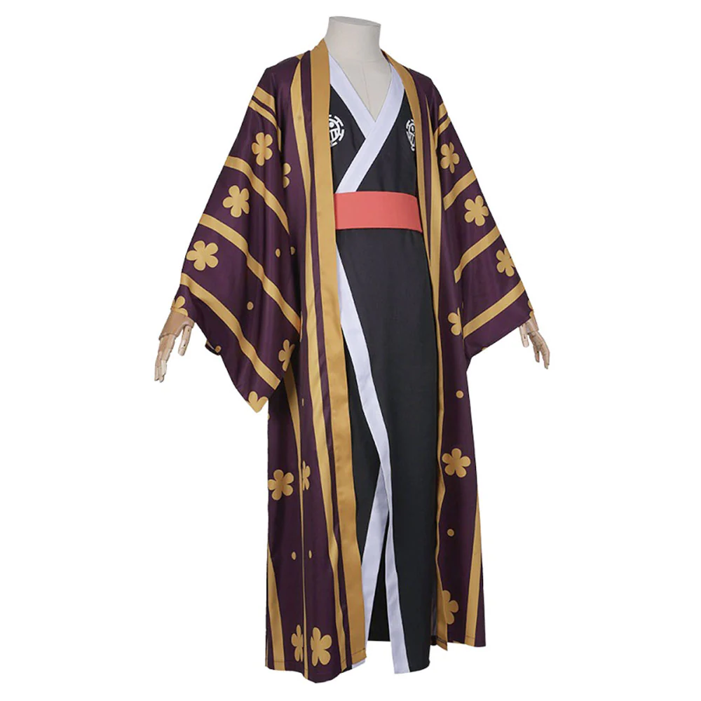 One Piece Wano Country Costumes Trafalgar Law Wanokuni Cosplay Kimono Set For Men - Image 3