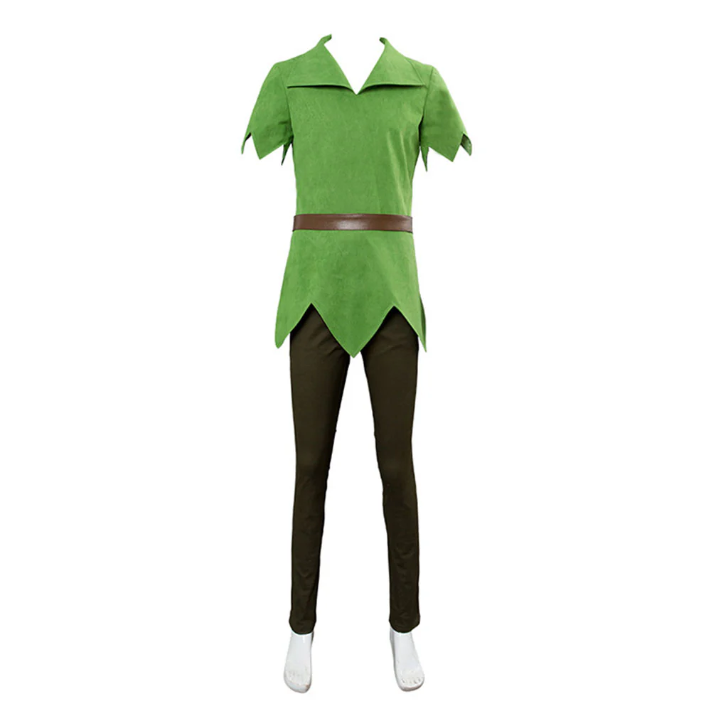 Peter Pan Costume Peter Pan Cosplay Green full outfit for Adults and Kids - Image 2