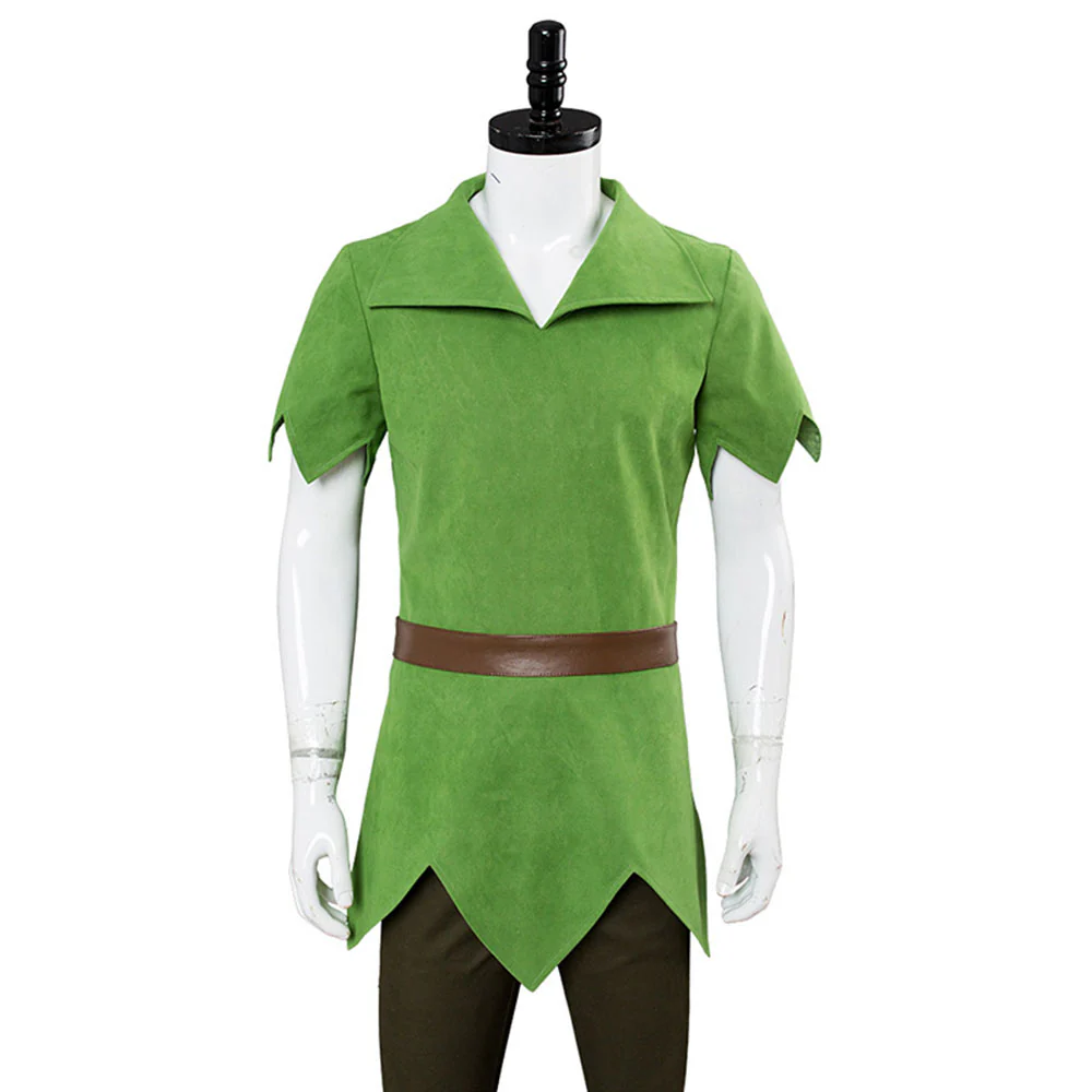 Peter Pan Costume Peter Pan Cosplay Green full outfit for Adults and Kids - Image 6