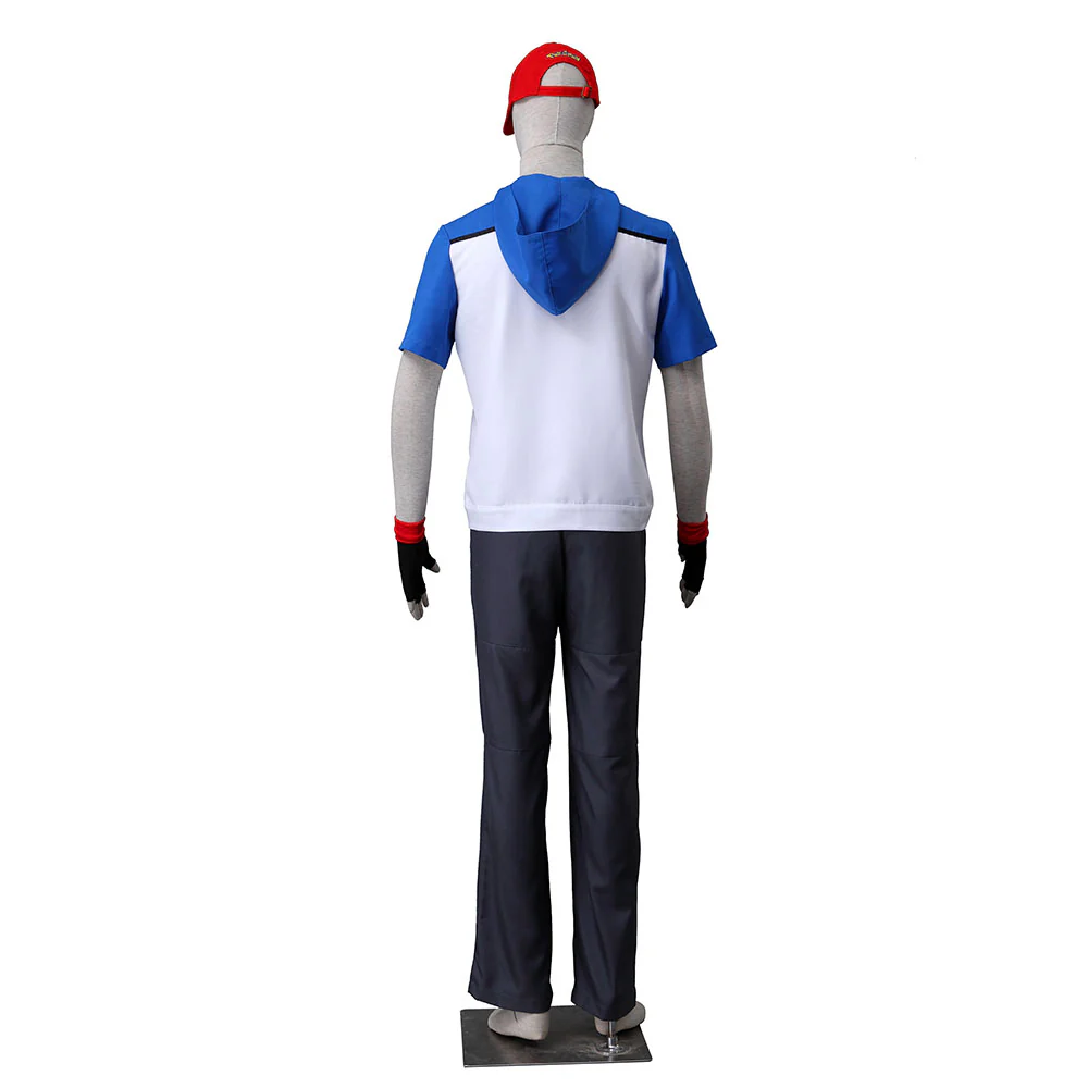Pokemon Monster Costume Ash Ketchum Cosplay Hoodie full Set with Accessories for Men and Kids - Image 6
