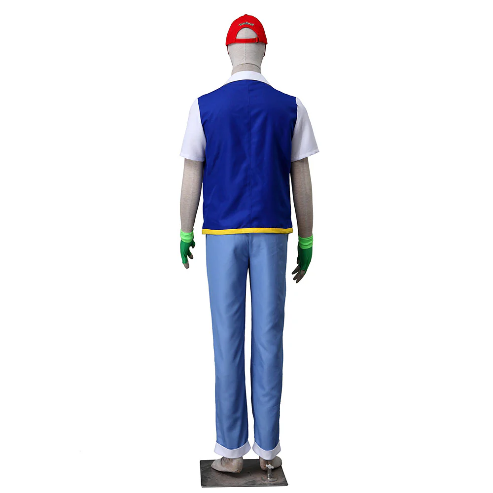 Pokemon Monster Costume Ash Ketchum Cosplay full Set with Accessories for Men and Kids - Image 3