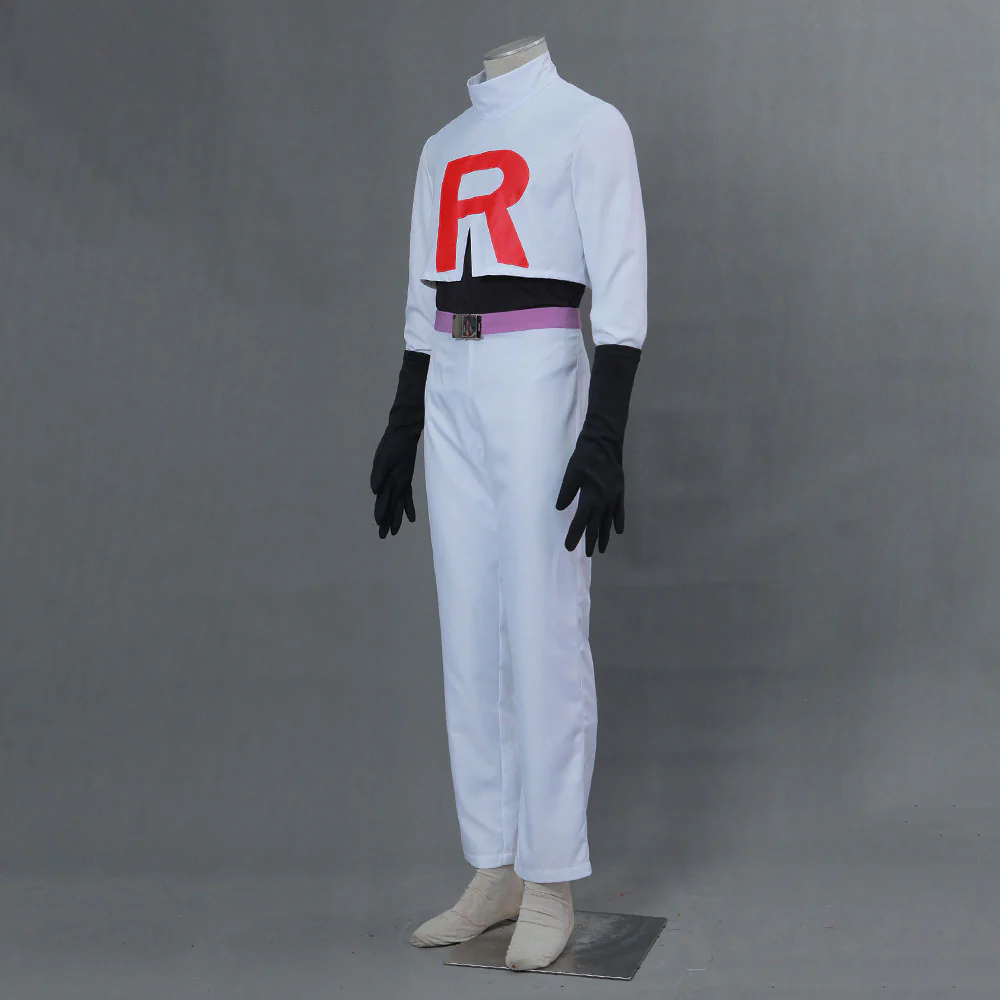 Pokemon Monster Costume Rocket James Inkay Cosplay full Set with Gloves for Men and Kids - Image 4