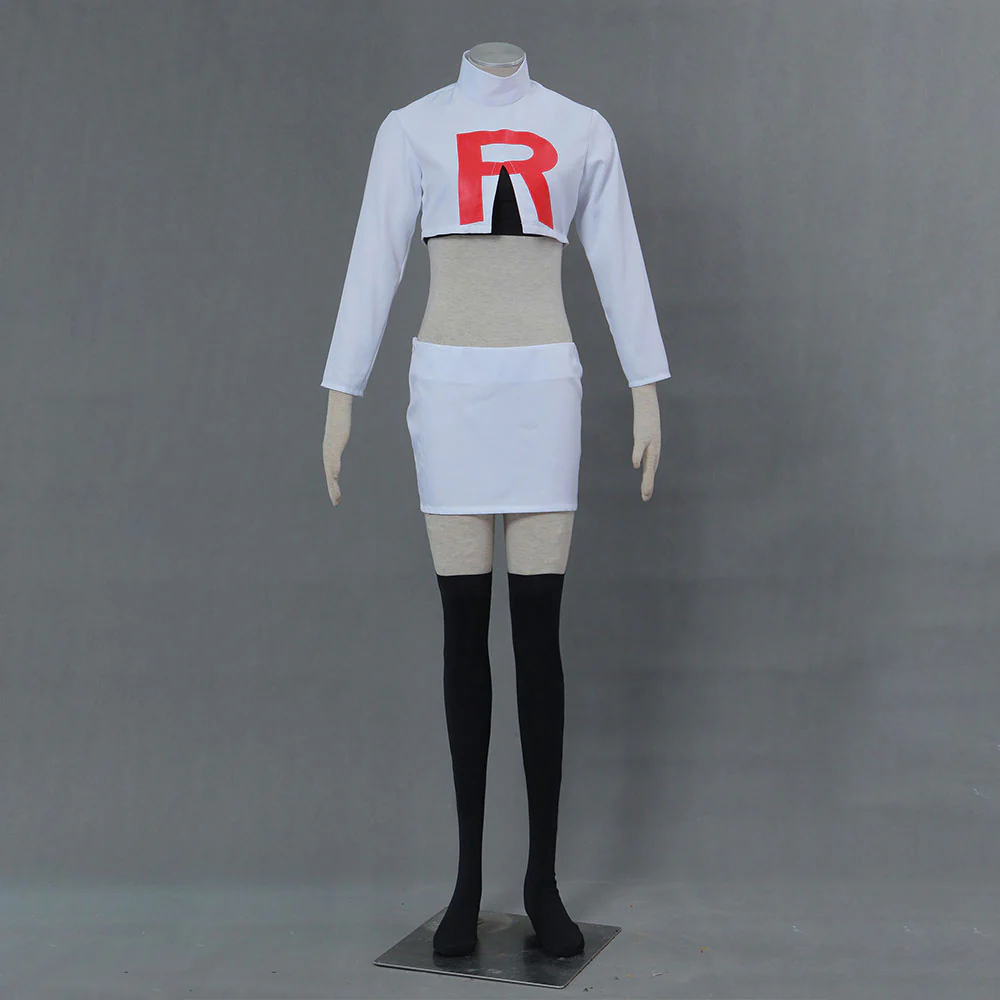 Pokemon Monster Costume Rocket Jessie Cosplay full Set with Golves for Women and Kids - Image 5