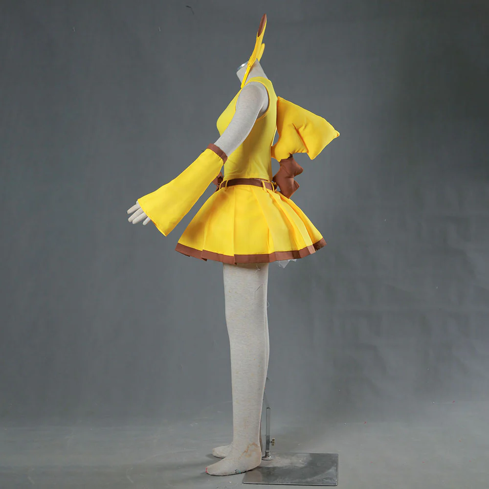 Pokemon Monster Pikachu Personification Cosplay Suit full Set for Women and Kids - Image 4