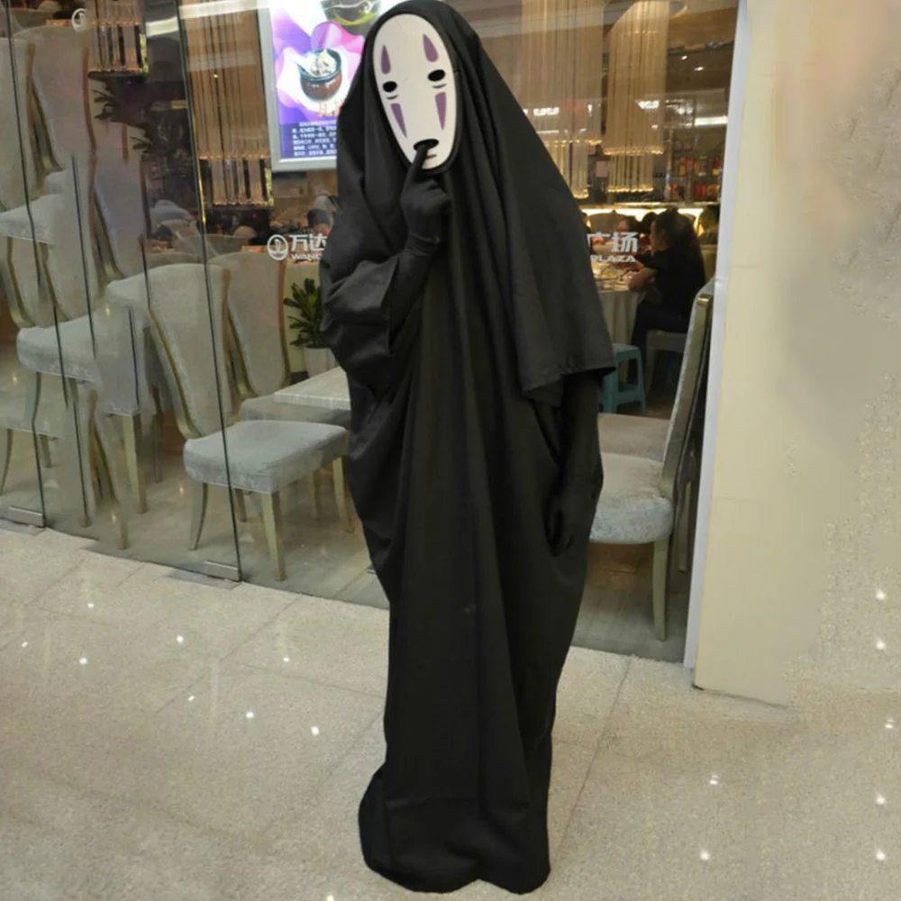 Spirited Away Costume Kaonashi Cosplay Suit with Mask for Adults and Kids - Image 3