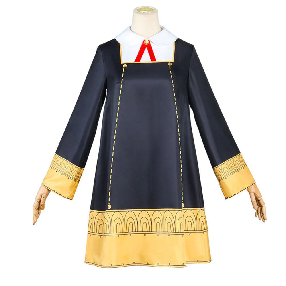 Spy x Family Costume Anya Forger Black Cosplay Dress Costume with Cloak for Women and Kids - Image 5