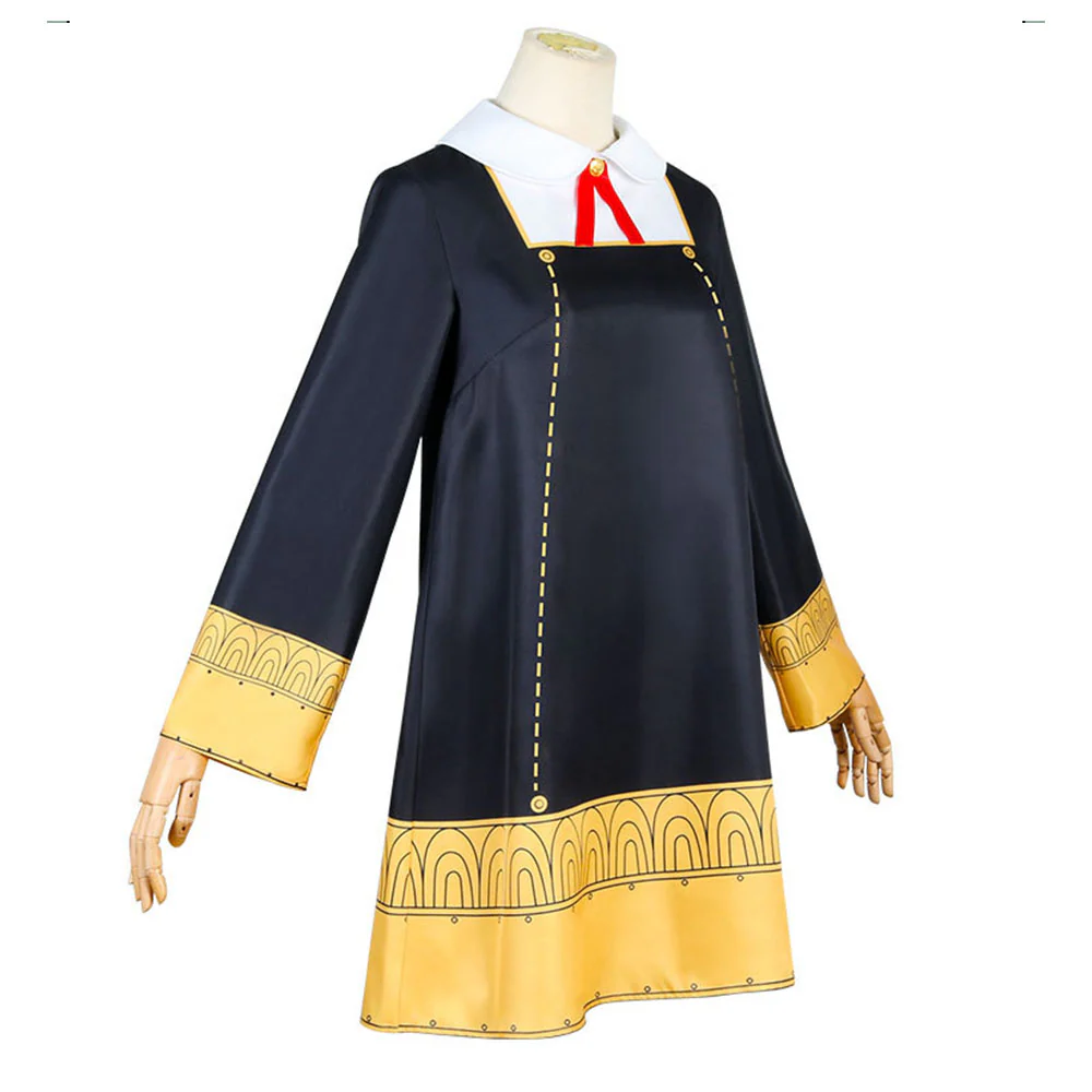 Spy x Family Costume Anya Forger Black Cosplay Dress Costume with Cloak for Women and Kids - Image 6