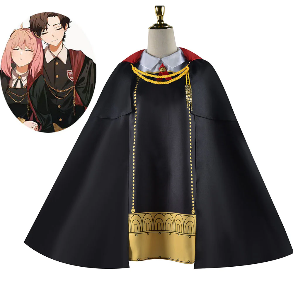 Spy x Family Costume Anya Forger Blair Damian Desmond Black Cosplay Cloak Unisex Robe - Image 4