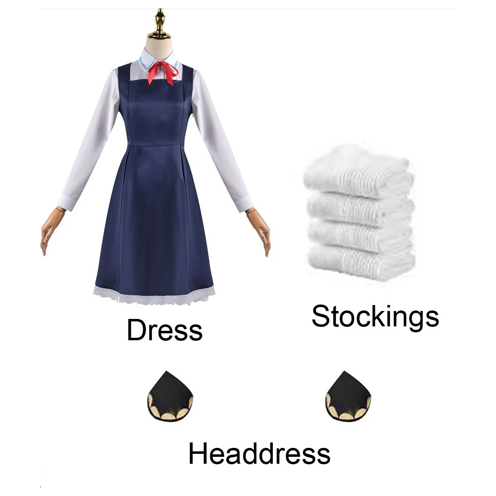 Spy x Family Costume Anya Forger Navy Cosplay Dress with Accessories for Women and Kids - Image 5