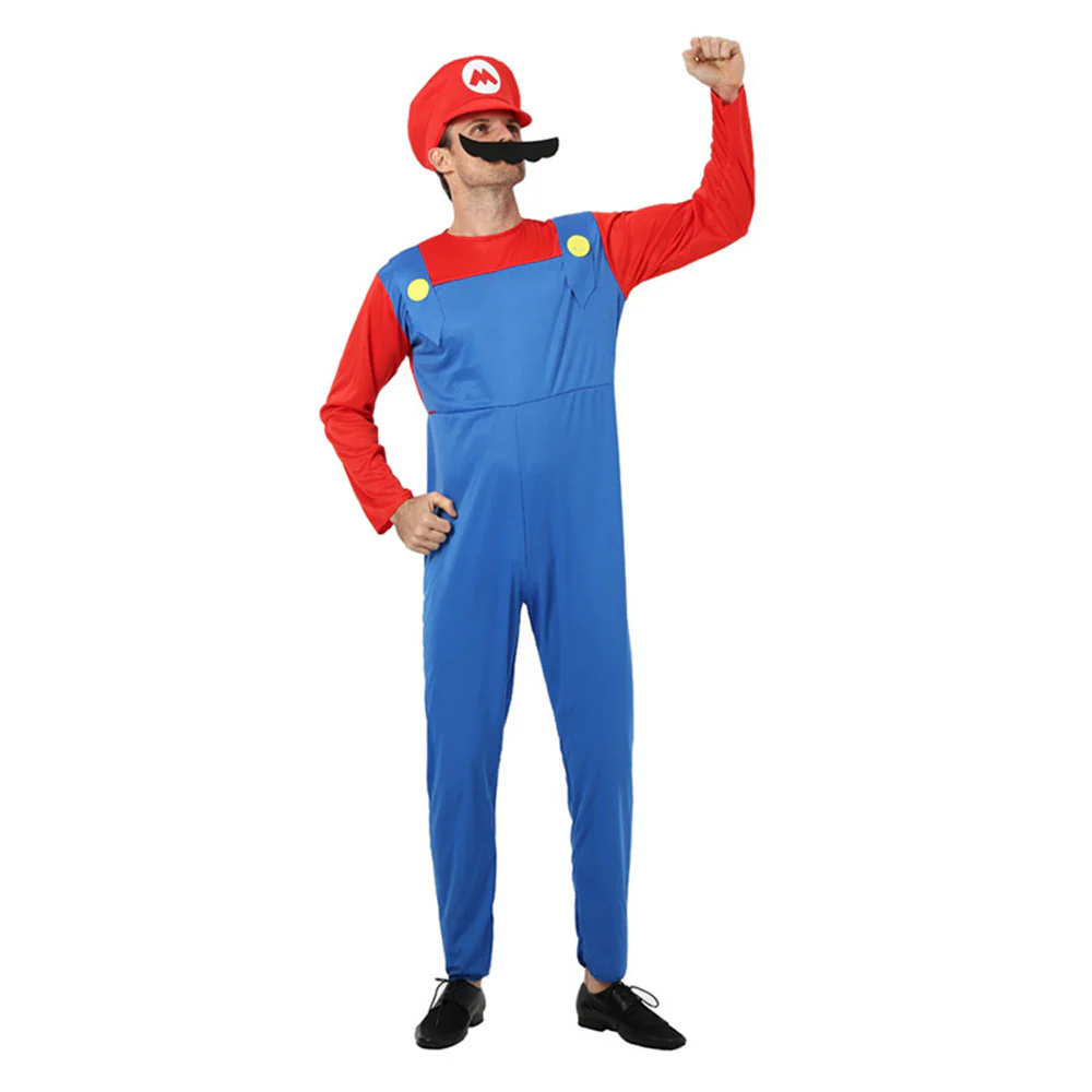 Super Mario Costume Super Mario Cosplay Overalls full outfit with Accessories for Adults and Kids - Image 4