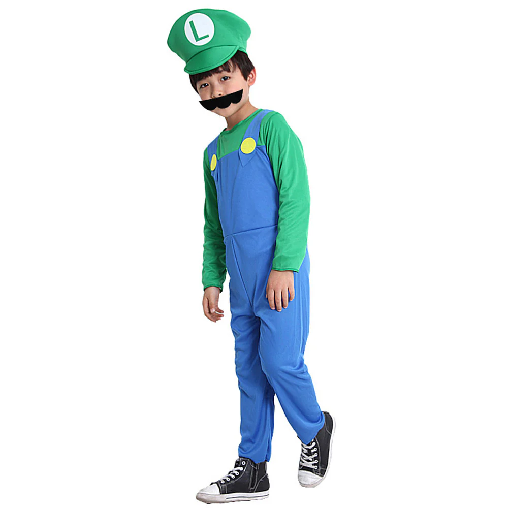 Super Mario Costume Super Mario Cosplay Overalls full outfit with Accessories for Adults and Kids - Image 7