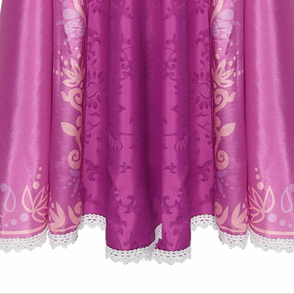 Tangled Costumes Princess Rapunzel Cosplay Pink Dress for Women and Kids - Image 6