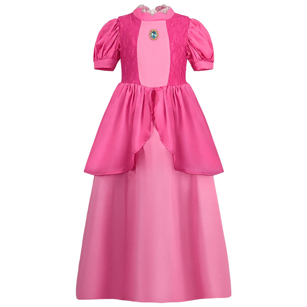 The Super Mario Bros. Movie Princess Peach Cosplay Dress for Women and Kids - Image 4