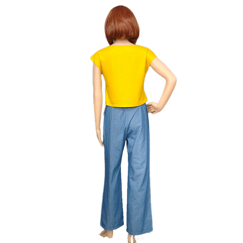 Women and Kids Naruto Boruto Costume Himawari Uzumaki Jeans Pants and T-shirt Halloween Cosplay Suit - Image 4