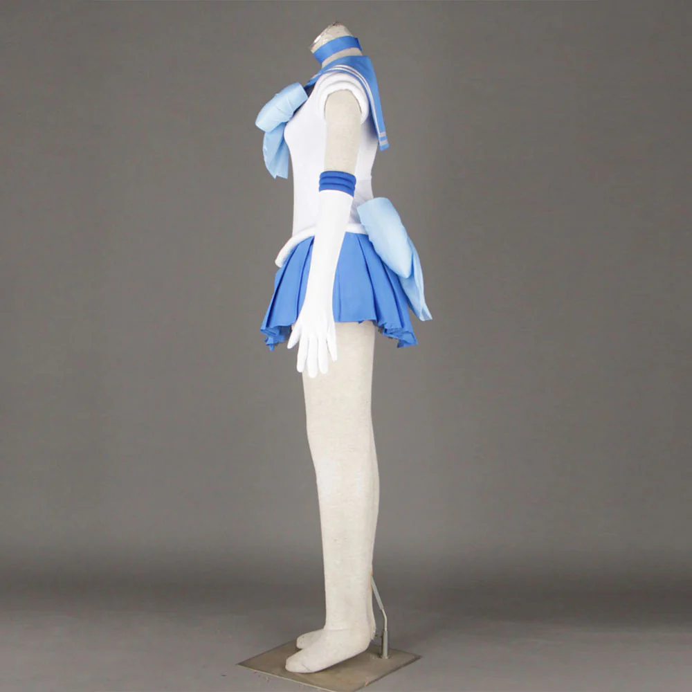 Women and Kids Sailor Moon Costume Sailor Mercury Mizuno Ami Cosplay with Accessories - Image 4