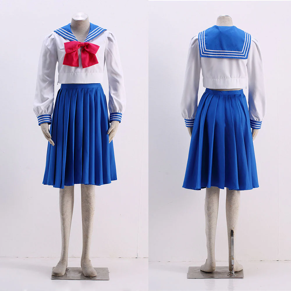 Women and Kids Sailor Moon Costume Sailor Mercury Mizuno Ami School Uniform Cosplay - Image 5